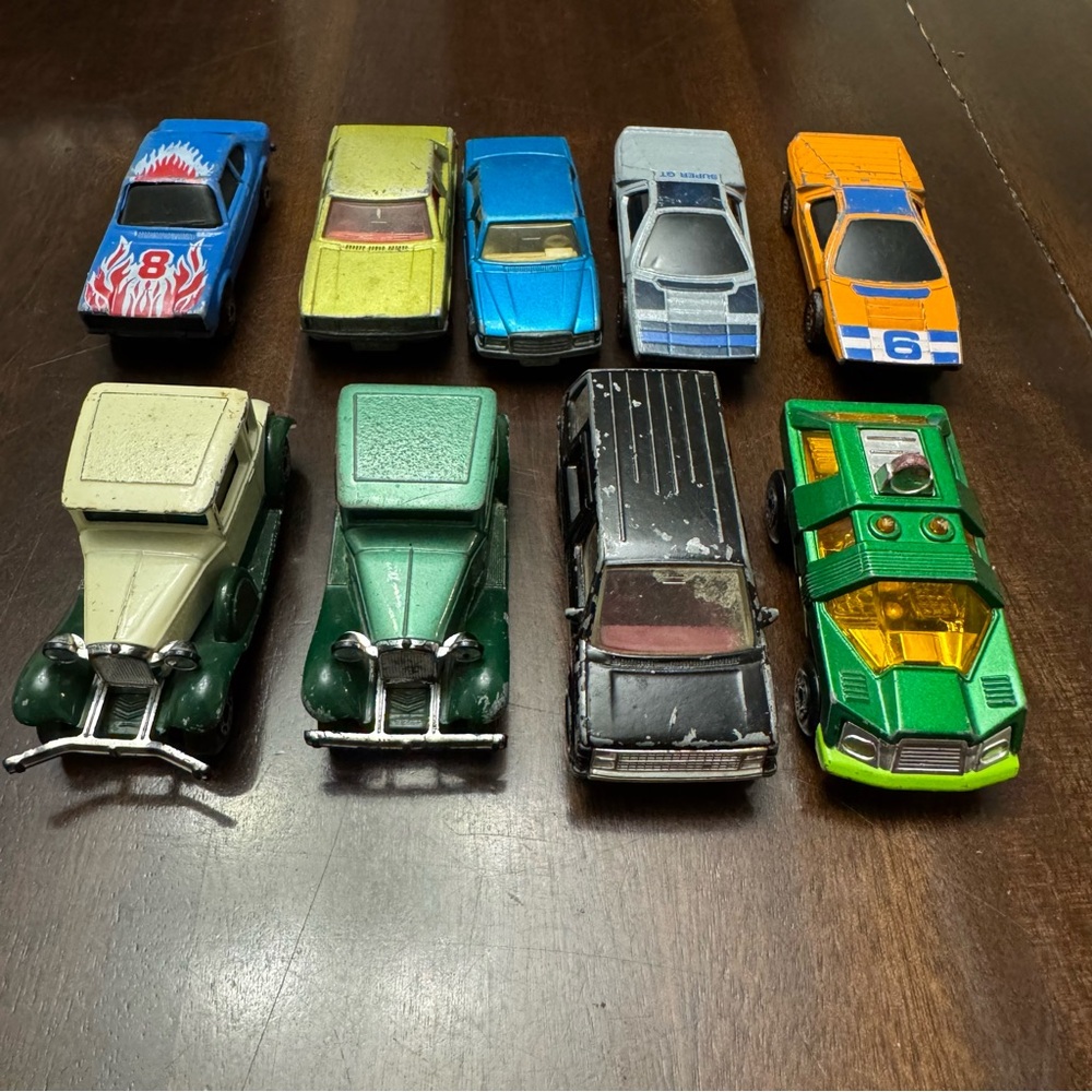 Vintage Matchbox Cars Lot: 1975–1985, Ford Model A x2, Planet Scout, Super GT x2
